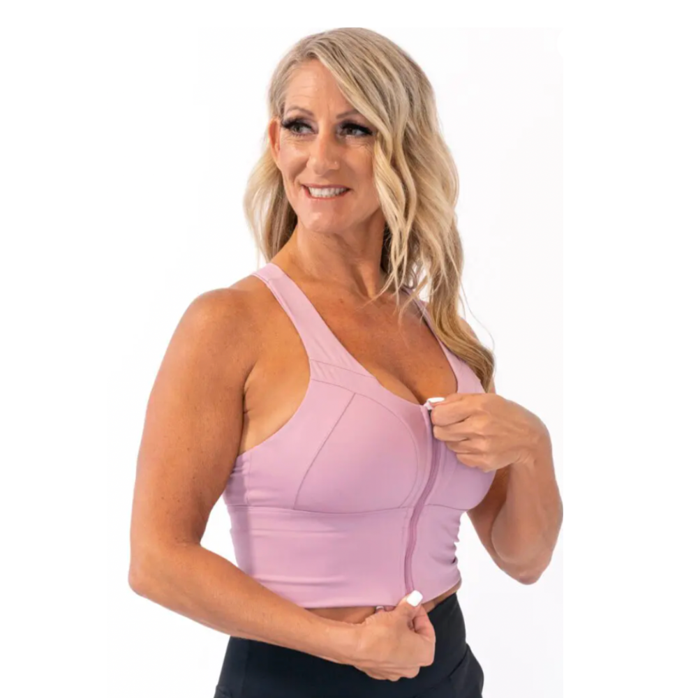 LivBTR Zipper Front Sports Bra