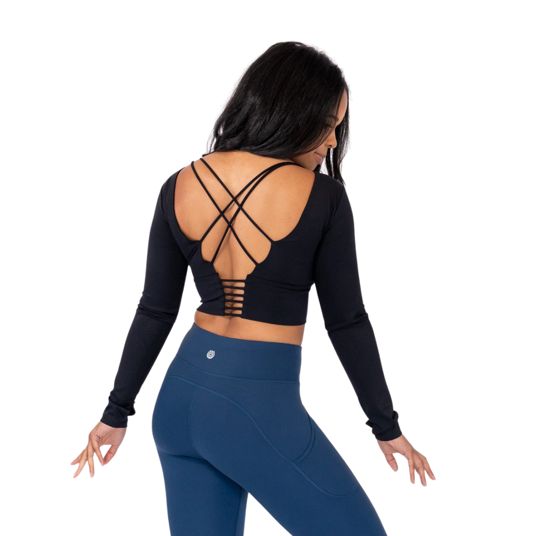 LivBTR Ladder Back Long Sleeve Crop Top